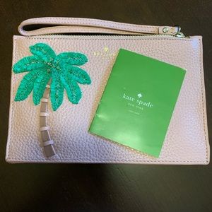 Kate Spade palm tree like new wristlet